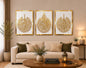 Ayatul Kursi 3-Piece Acrylic Wall Art Set | White & Gold Islamic Calligraphy